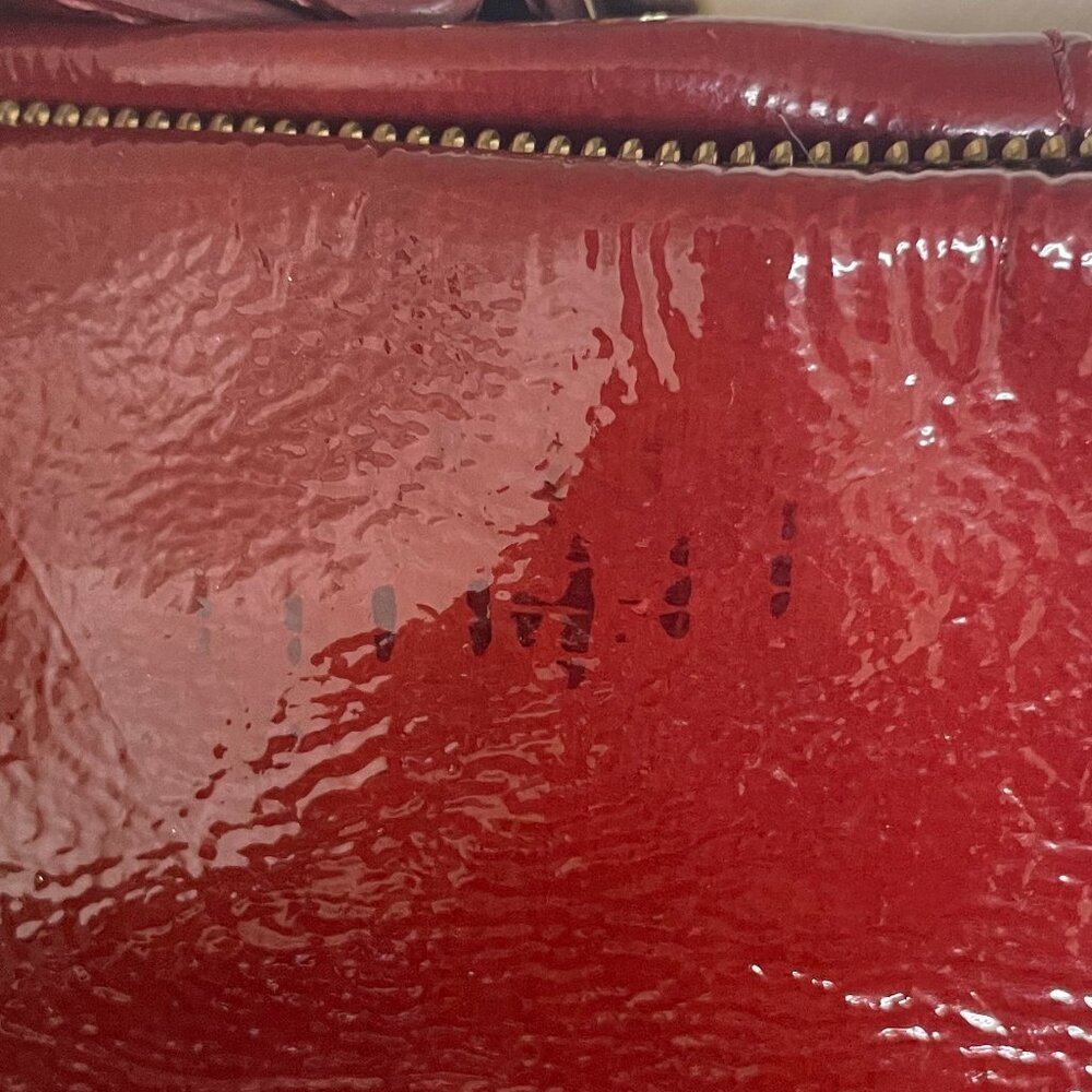 Francesco Biasia Burgundy High Gloss Patent Leather Large Hobo Bag - Picture 11 of 16